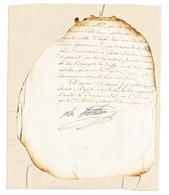 NAPOLÉON. Autograph Endorsement Signed, Bonaparte, as First Consul, on fragment of a document: